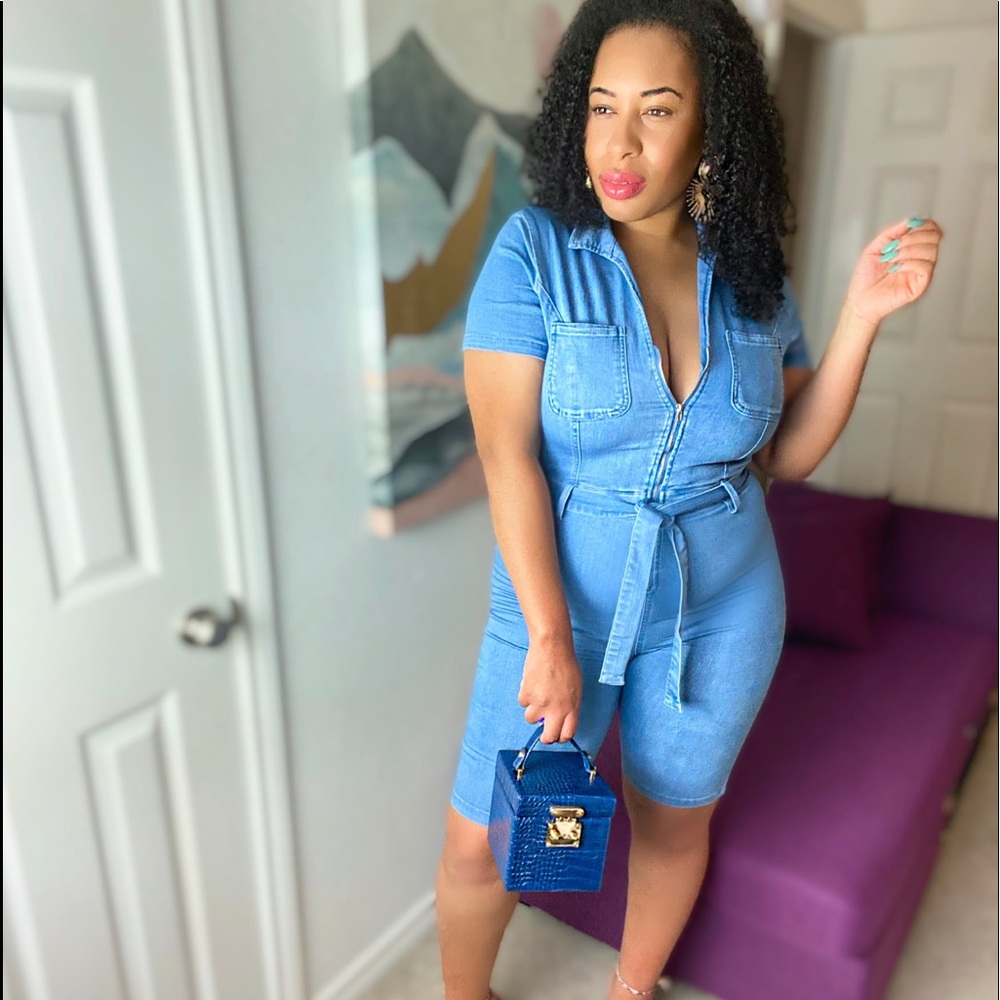 Denim romper